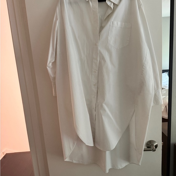 White Oversized Shirt Dress - Picture 8 of 9